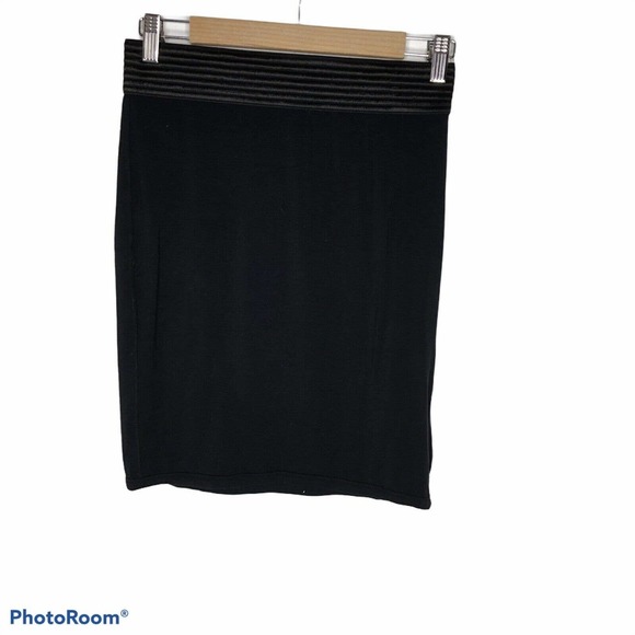 T Alexander Wang Black Jersey Skirt Side Slit - Picture 3 of 5